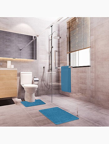 Guy levasseur - lot de 2 tapis de bain polyester 50x80cm + contour 50x40cm