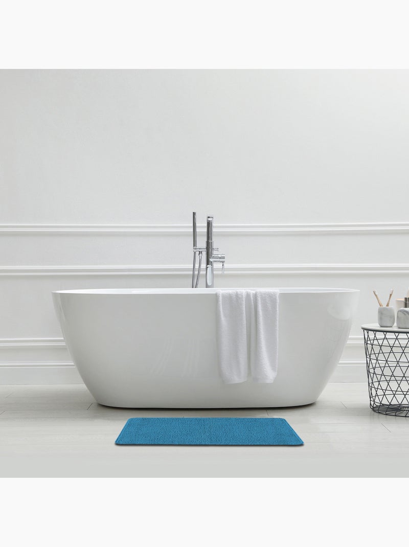 Guy levasseur - lot de 2 tapis de bain polyester 50x80cm + contour 50x40cm Bleu méditerranée - Kiabi