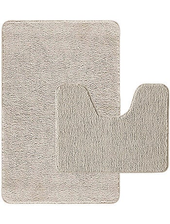 Guy levasseur - lot de 2 tapis de bain polyester 50x80cm + contour 50x40cm