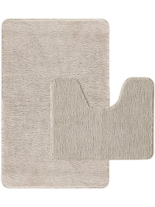 Guy levasseur - lot de 2 tapis de bain polyester 50x80cm + contour 50x40cm - Kiabi Guy levasseur - lot de 2 tapis de bain polyester 50x80cm + contour 50x40cm - Kiabi