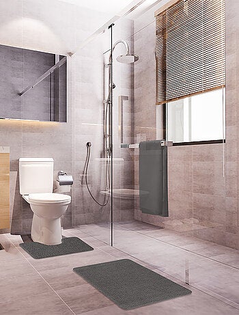 Guy levasseur - lot de 2 tapis de bain polyester 50x80cm + contour 50x40cm