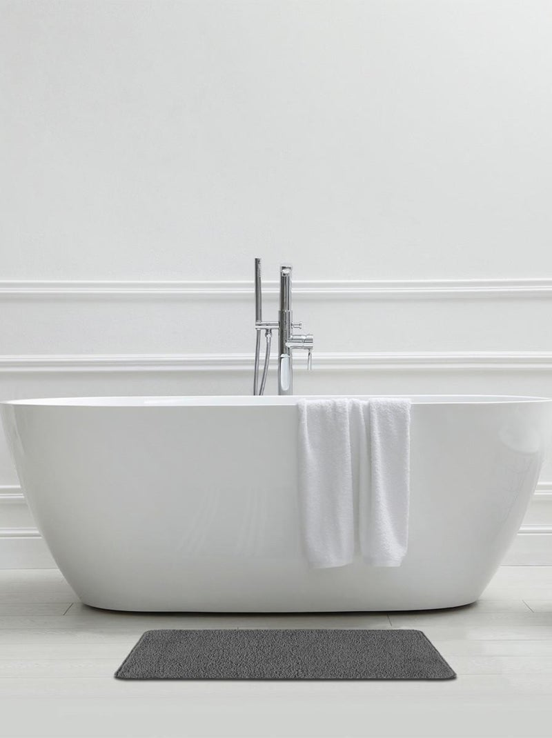 Guy levasseur - lot de 2 tapis de bain polyester 50x80cm + contour 50x40cm gris anthracite - Kiabi
