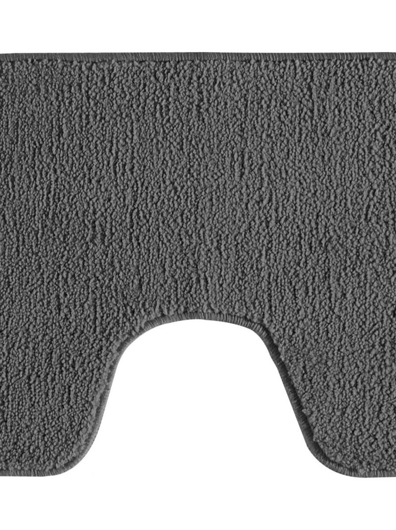 Guy levasseur - lot de 2 tapis de bain polyester 50x80cm + contour 50x40cm gris anthracite - Kiabi