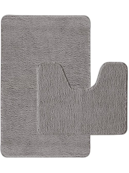 Guy levasseur - lot de 2 tapis de bain polyester 50x80cm + contour 50x40cm - Kiabi Guy levasseur - lot de 2 tapis de bain polyester 50x80cm + contour 50x40cm - Kiabi