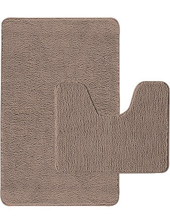 Guy levasseur - lot de 2 tapis de bain polyester 50x80cm + contour 50x40cm