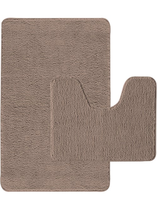 Guy levasseur - lot de 2 tapis de bain polyester 50x80cm + contour 50x40cm - Kiabi Guy levasseur - lot de 2 tapis de bain polyester 50x80cm + contour 50x40cm - Kiabi