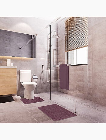 Guy levasseur - lot de 2 tapis de bain polyester 50x80cm + contour 50x40cm