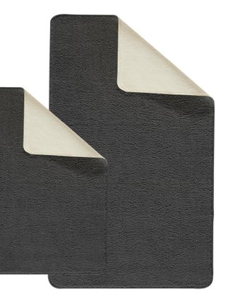 Guy Levasseur - Lot de 2 tapis de bain polyester  60x120cm + 50x80cm chocolat