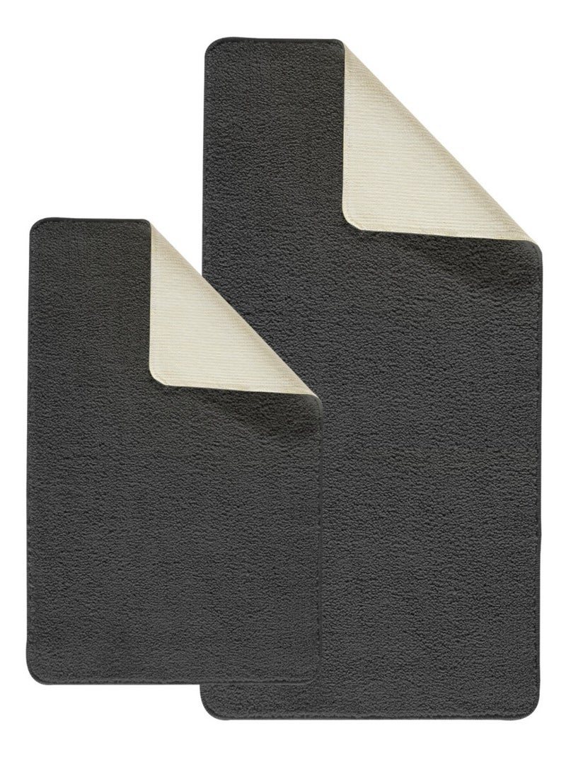 Guy Levasseur - Lot de 2 tapis de bain polyester 60x120cm + 50x80cm chocolat Marron chocolat - Kiabi