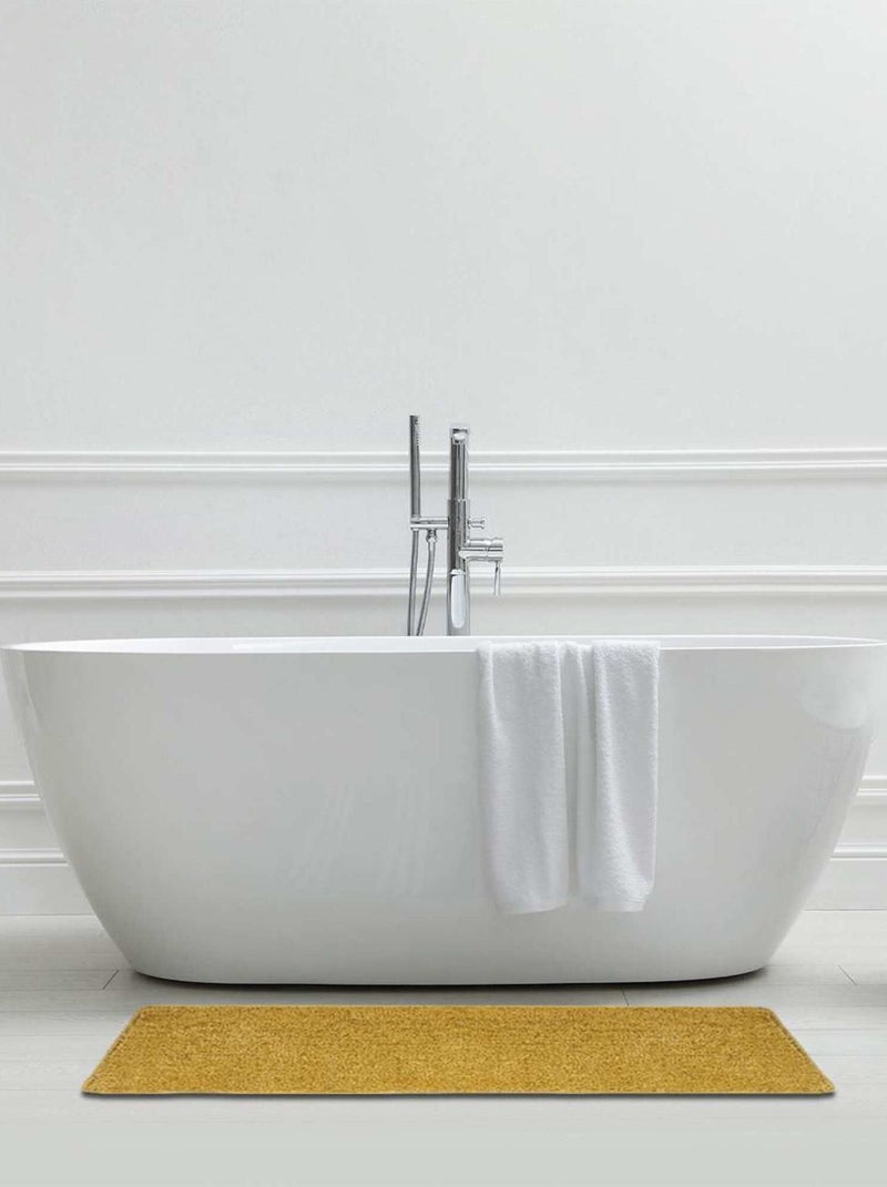 Guy Levasseur - Lot de 2 tapis de bain polyester 60x120cm + 50x80cm miel Jaune - Kiabi