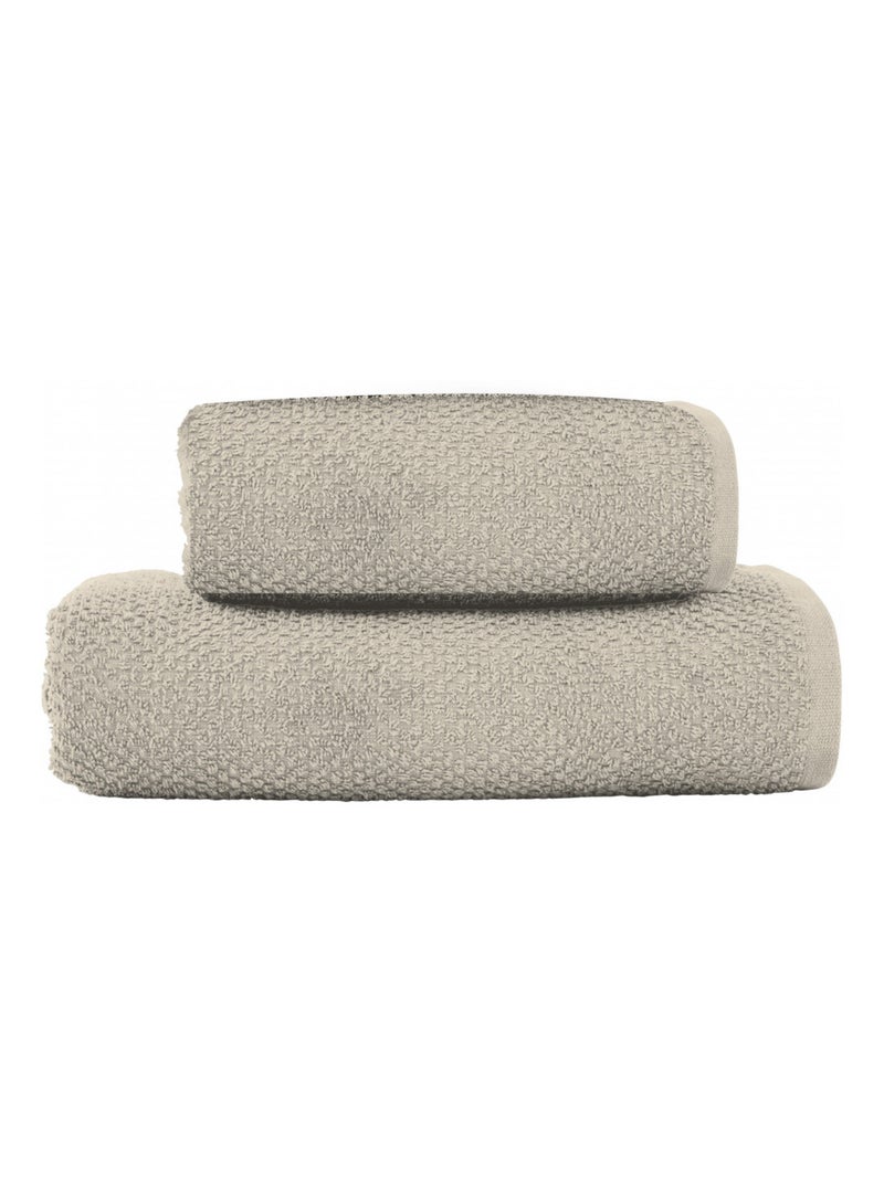 Guy Levasseur - Lot serviette de bain 70x140 et serviette de toilette 50x90 Beige - Kiabi