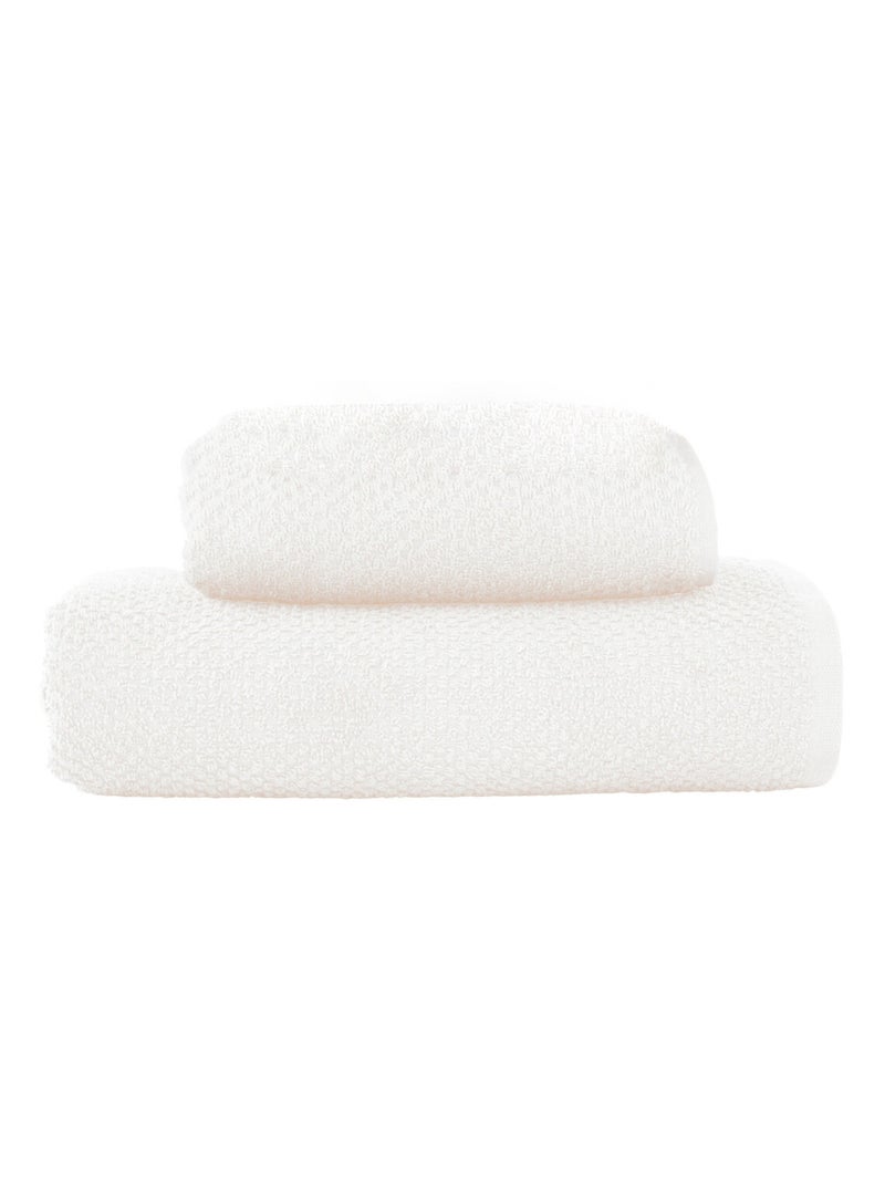 Guy Levasseur - Lot serviette de bain 70x140 et serviette de toilette 50x90 Ecru - Kiabi