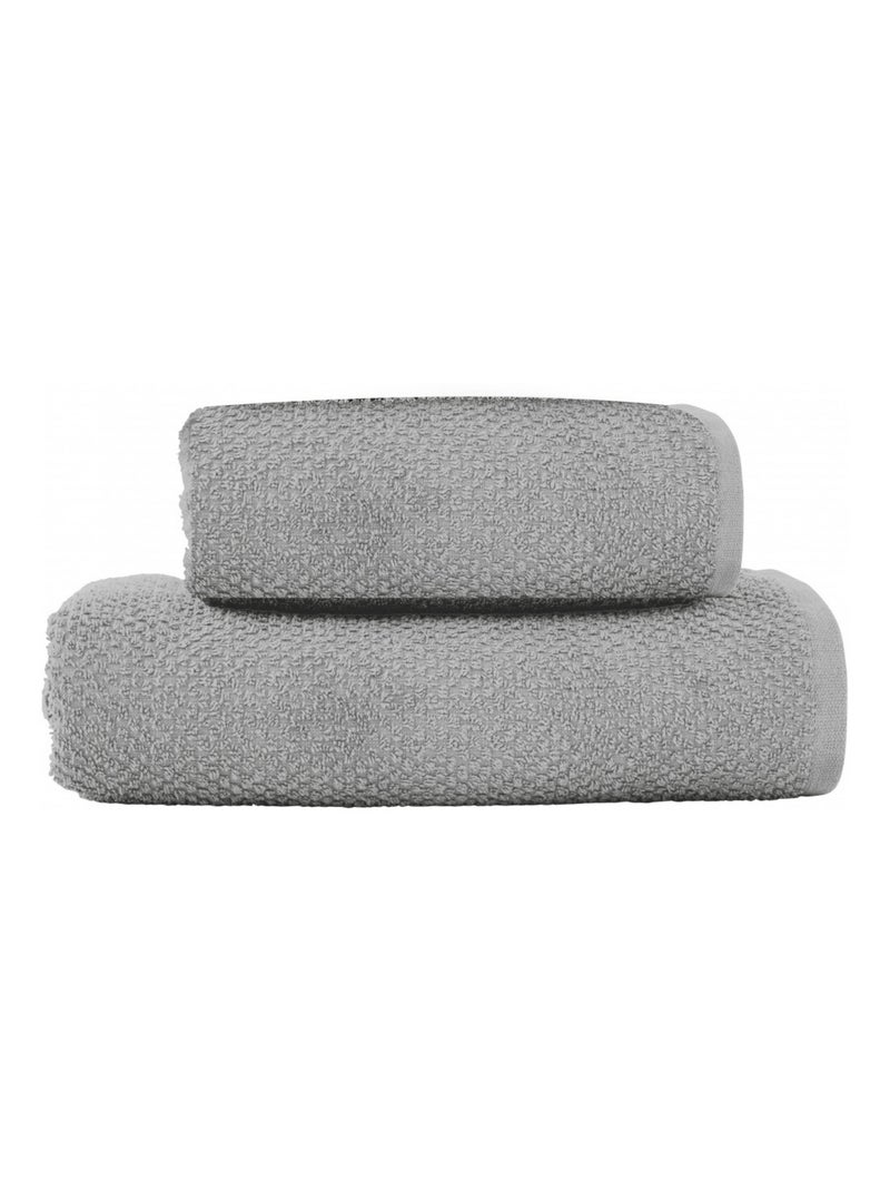 Guy Levasseur - Lot serviette de bain 70x140 et serviette de toilette 50x90 Gris - Kiabi