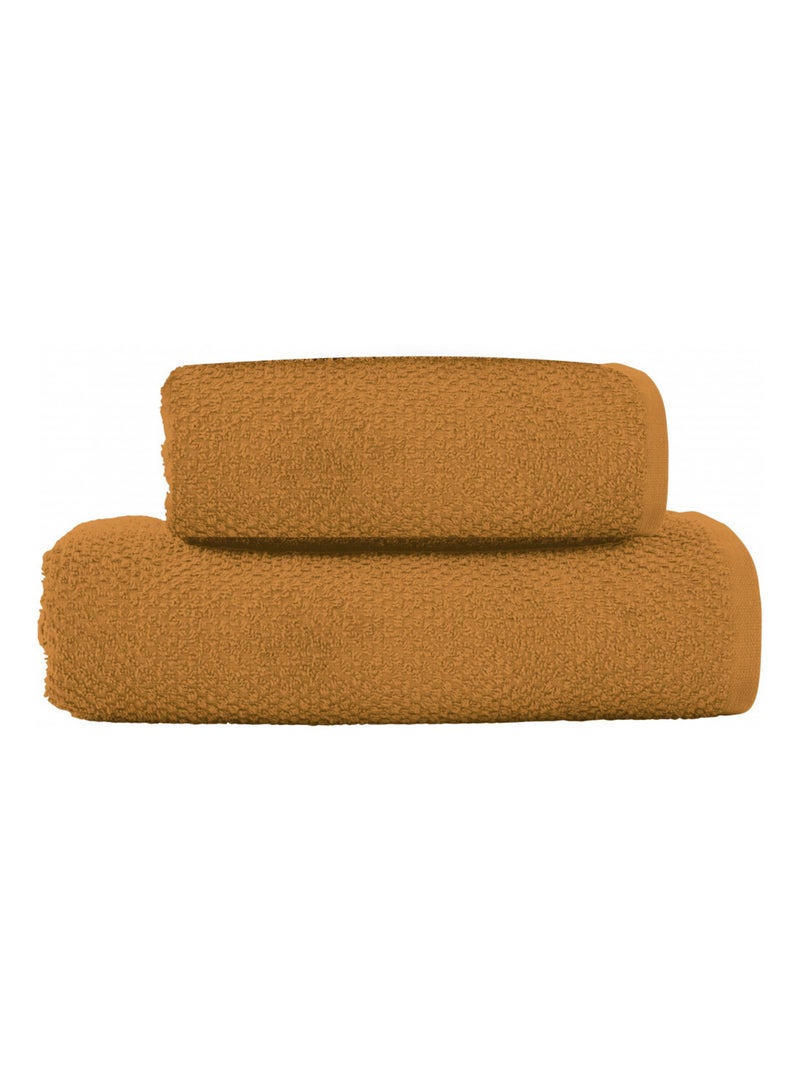Guy Levasseur - Lot serviette de bain 70x140 et serviette de toilette 50x90 Safran - Kiabi