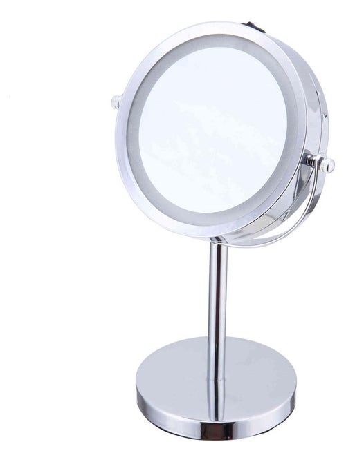 Guy Levasseur - Miroir grossissant en métal inox à LED - Kiabi
