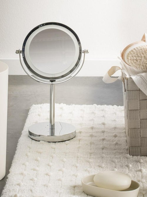 Guy Levasseur - Miroir grossissant en métal inox à LED - Kiabi