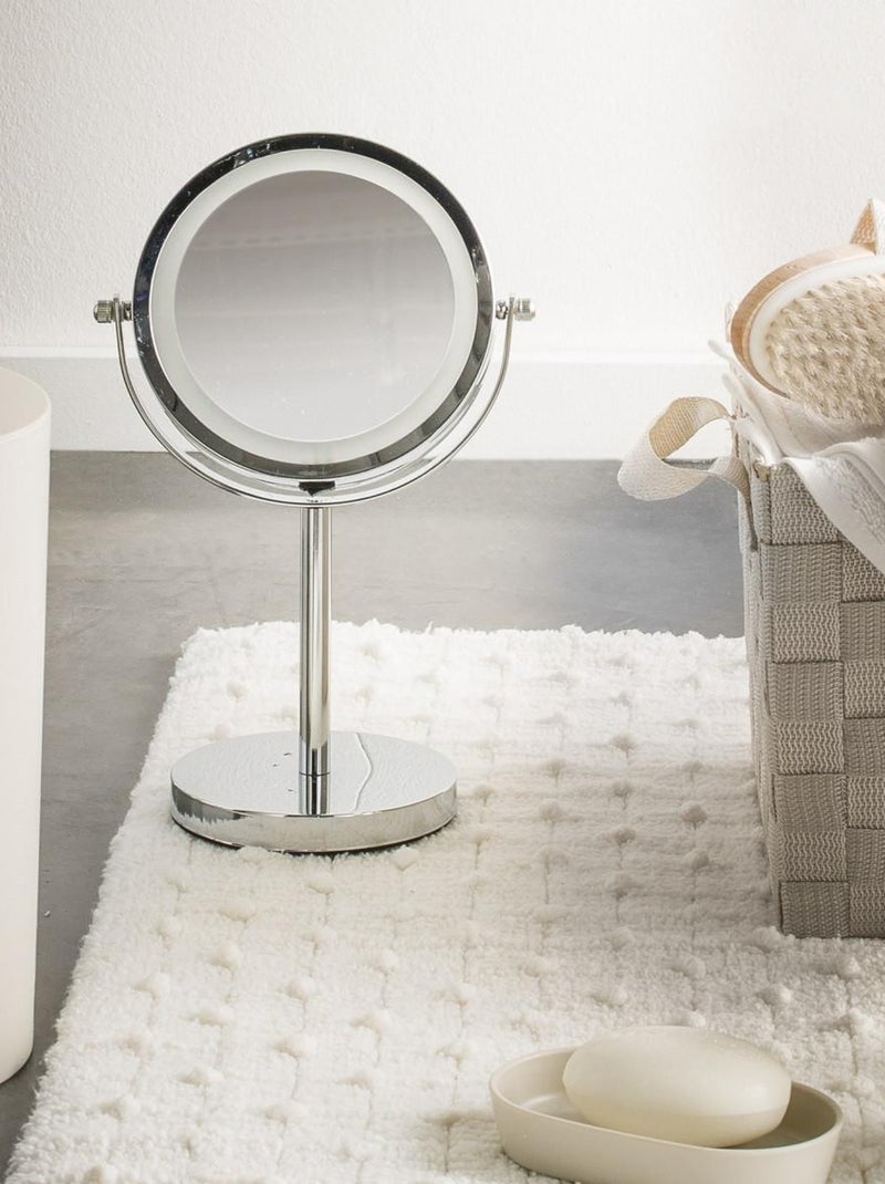 Guy Levasseur - Miroir grossissant en métal inox à LED Gris - Kiabi