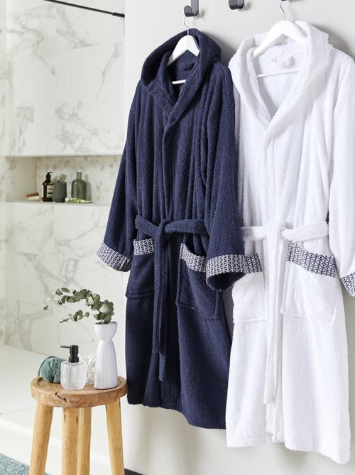 Guy Levasseur - Peignoir adulte en coton éponge et broderie - Kiabi