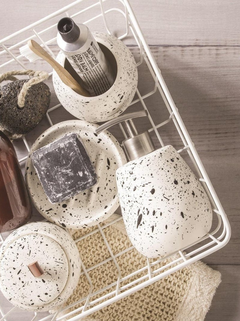 Guy Levasseur - Porte brosse à dents en céramique tacheté à la main Blanc - Kiabi