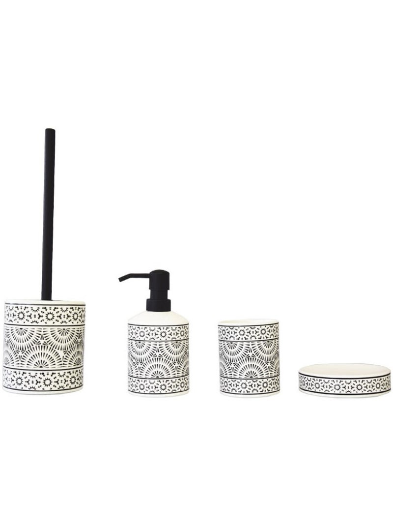 Guy Levasseur - Porte brosse à dents ethnique en porcelaine Blanc Noir - Kiabi