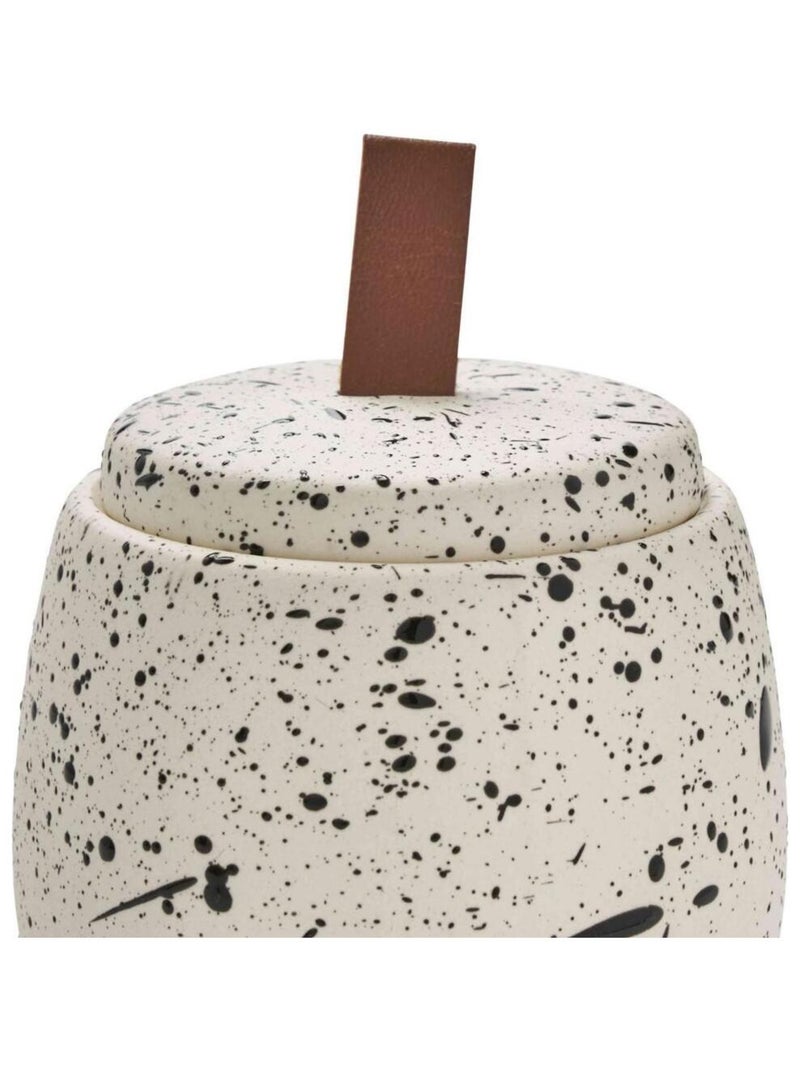 Guy Levasseur - Pot à coton en céramique tacheté à la main Blanc - Kiabi