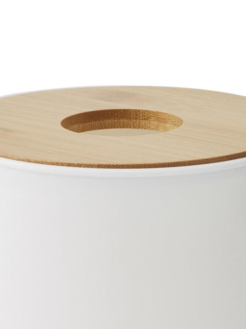 Guy Levasseur - Poubelle à coton couvercle bambou 1.5L - Kiabi