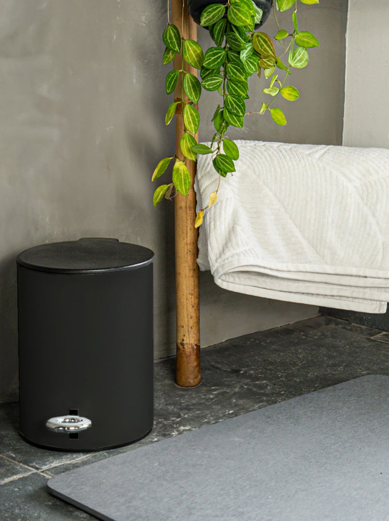 Guy Levasseur - Poubelle salle de bain 3L en métal Noir - Kiabi