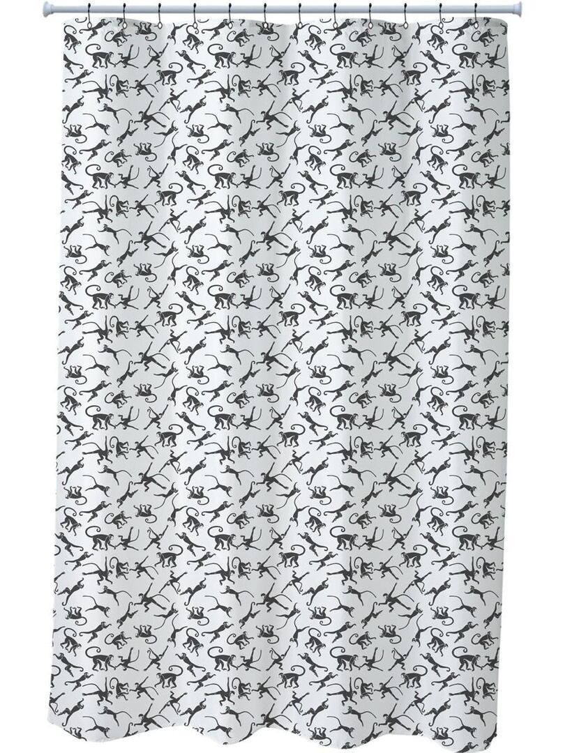 Rideau De Douche Imprimé GARDEN - Polyester Déperlant 180x200 Cm, 12 Anneaux Inclus - Blanc, Lavable Machine - 9