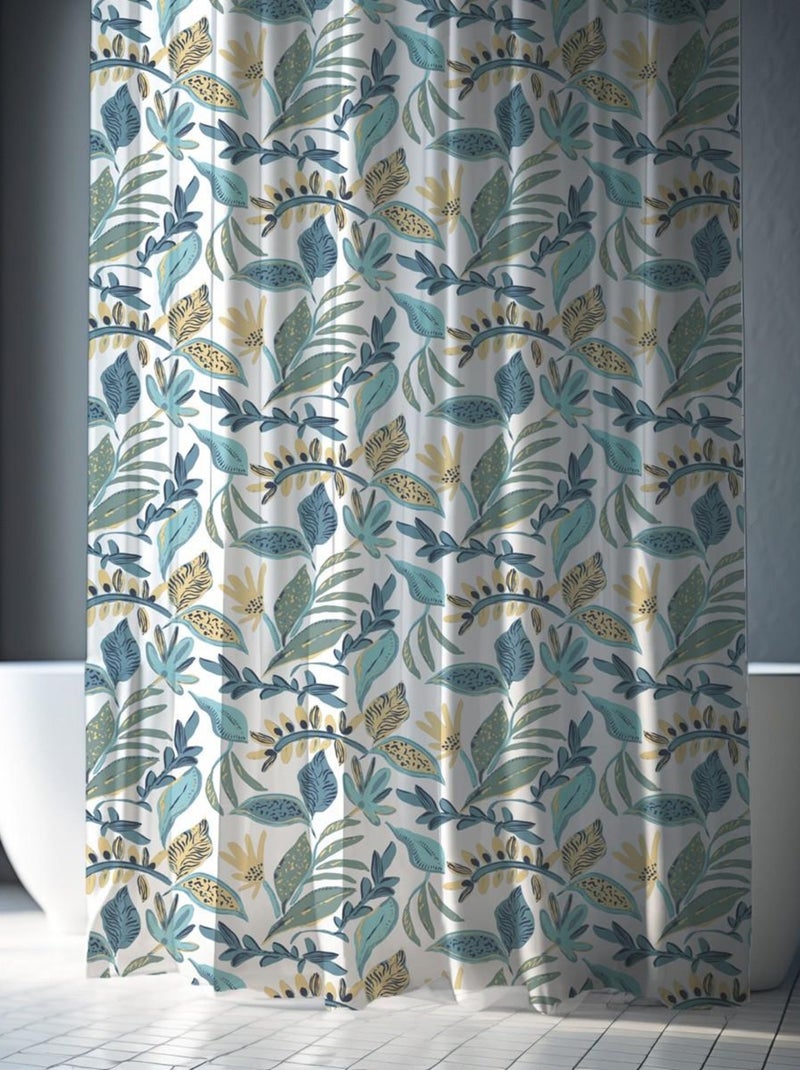 Guy Levasseur - Rideau de douche imprimé tropical en polyester Bleu - Kiabi