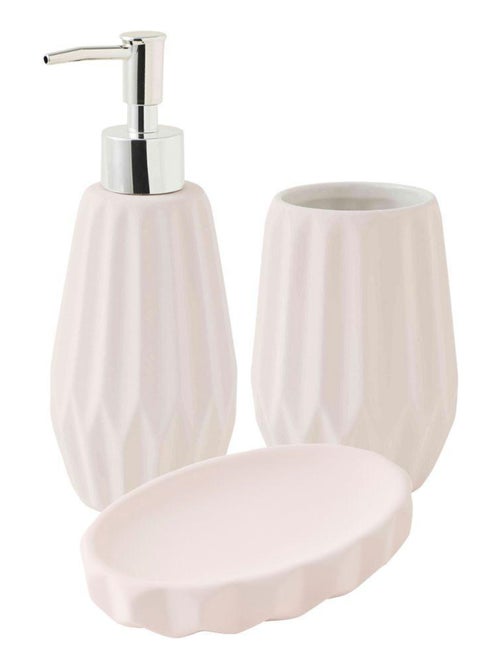 Guy Levasseur - Set de salle de bain 3 pièces 3 pièces en céramique rose poudré - Kiabi