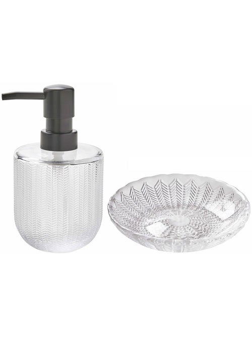 Guy Levasseur - Set de salle de bain 9x9x14cm 2 pièces en verre transparent - Kiabi Guy Levasseur - Set de salle de bain 9x9x14cm 2 pièces en verre transparent - Kiabi