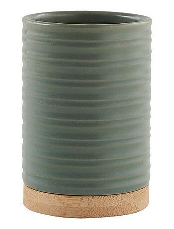 Guy Levasseur - Set salle de bain strié 3 pièces céramique vert sauge