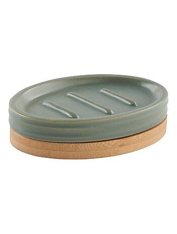 Guy Levasseur - Set salle de bain strié 3 pièces céramique vert sauge