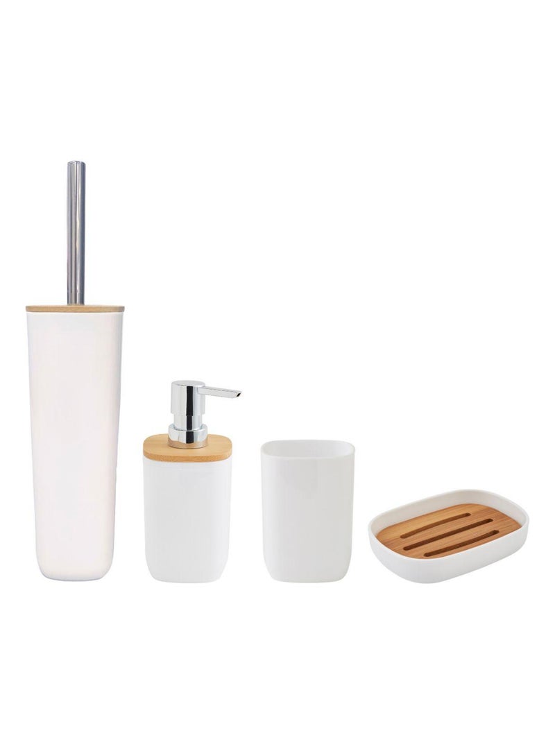 Guy Levasseur - Set de salle de bain  en plastique et bambou sauge Vert d'eau - Kiabi