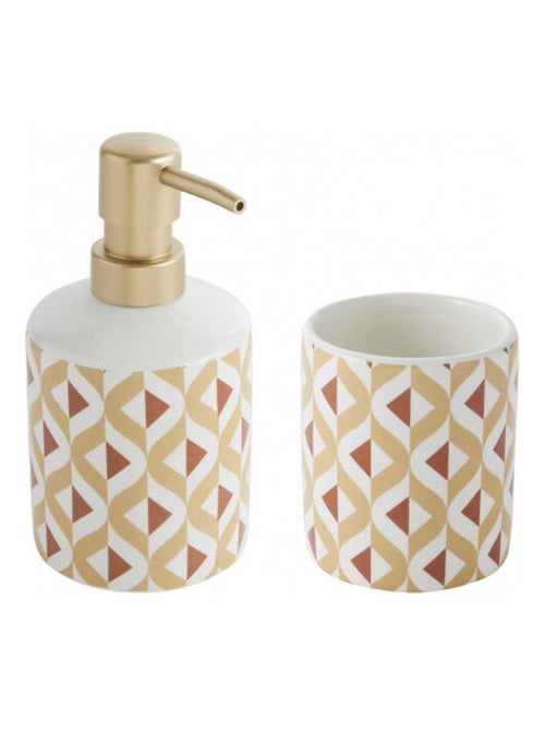 Guy Levasseur - Set salle de bain 2 pièces distributeur céramique marron - Kiabi