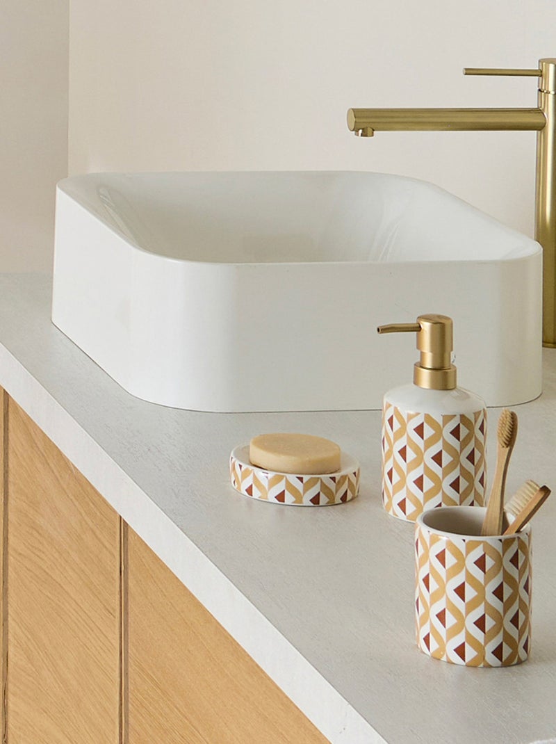 Guy Levasseur - Set salle de bain 2 pièces distributeur céramique marron Marron - Kiabi