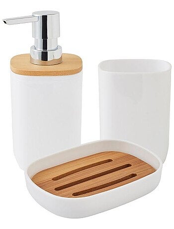 Guy Levasseur - Set de salle de bain en plastique et bambou sauge