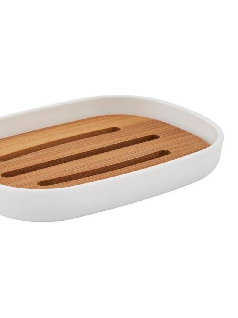 Guy Levasseur - Set salle de bain 3 pièces uni en bambou blanc Blanc - Kiabi