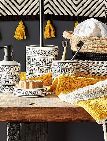 Guy Levasseur - Set salle de bain à motifs 3 pièces porcelaine blanc