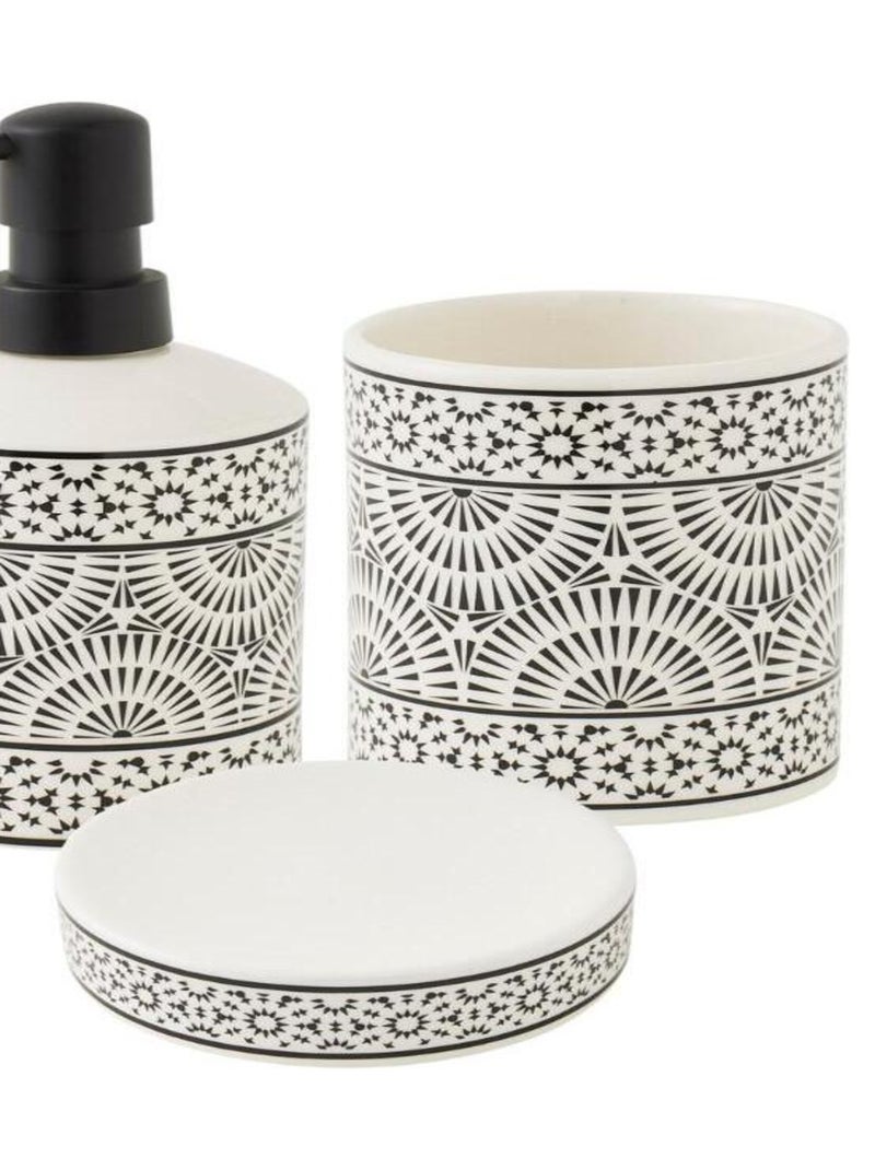 Guy Levasseur - Set salle de bain à motifs 3 pièces porcelaine blanc Blanc - Kiabi