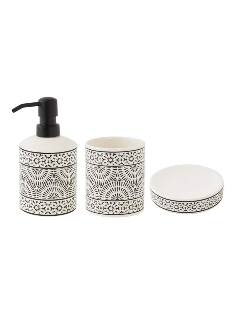 Guy Levasseur - Set salle de bain à motifs 3 pièces porcelaine blanc Blanc - Kiabi