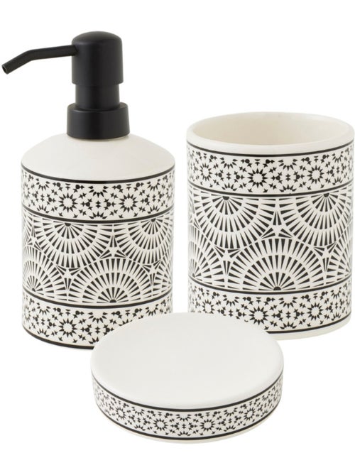 Guy Levasseur - Set salle de bain à motifs 3 pièces porcelaine blanc - Kiabi Guy Levasseur - Set salle de bain à motifs 3 pièces porcelaine blanc - Kiabi