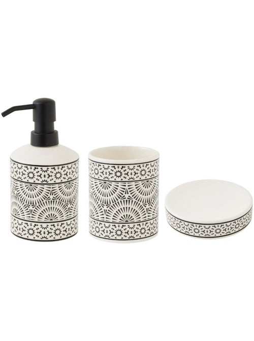 Guy Levasseur - Set salle de bain à motifs 3 pièces porcelaine blanc - Kiabi Guy Levasseur - Set salle de bain à motifs 3 pièces porcelaine blanc - Kiabi