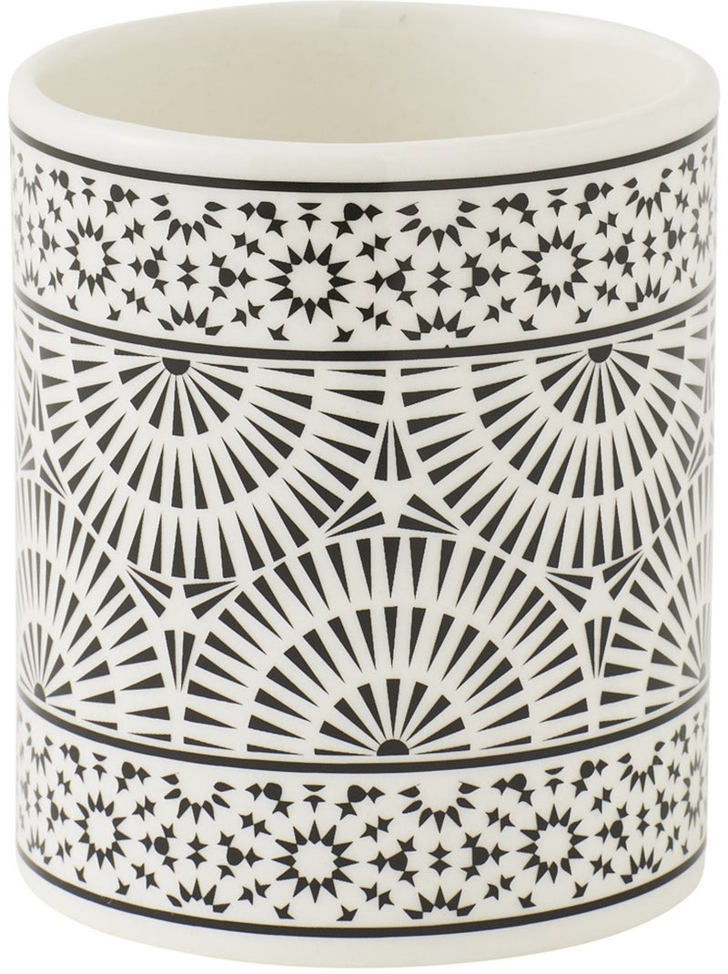 Guy Levasseur - Set salle de bain à motifs 3 pièces porcelaine blanc Blanc Noir Blanc - Kiabi