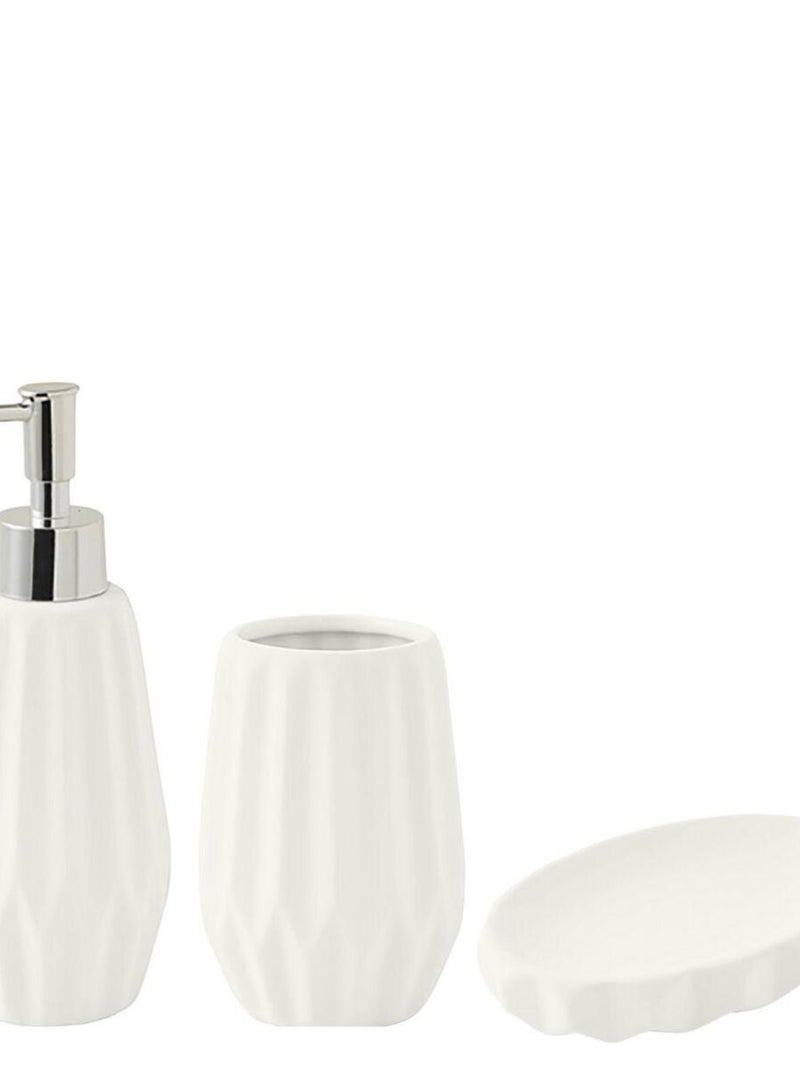 Guy Levasseur - Set salle de bain à relief 3 pièces céramique blanc Blanc - Kiabi