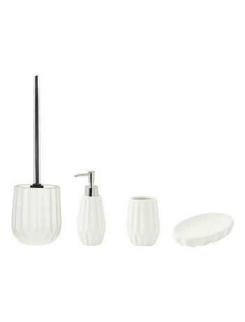 Guy Levasseur - Set salle de bain à relief 4 pièces céramique blanc