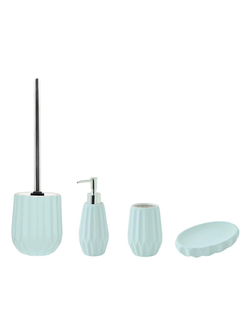 Guy Levasseur - Set salle de bain à relief 4 pièces céramique bleu Bleu - Kiabi