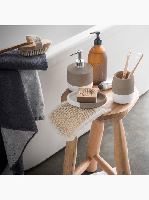 Guy Levasseur - Set salle de bain bicolore 4 pièces en céramique taupe - Kiabi Guy Levasseur - Set salle de bain bicolore 4 pièces en céramique taupe - Kiabi