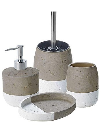 Guy Levasseur - Set salle de bain bicolore 4 pièces en céramique taupe