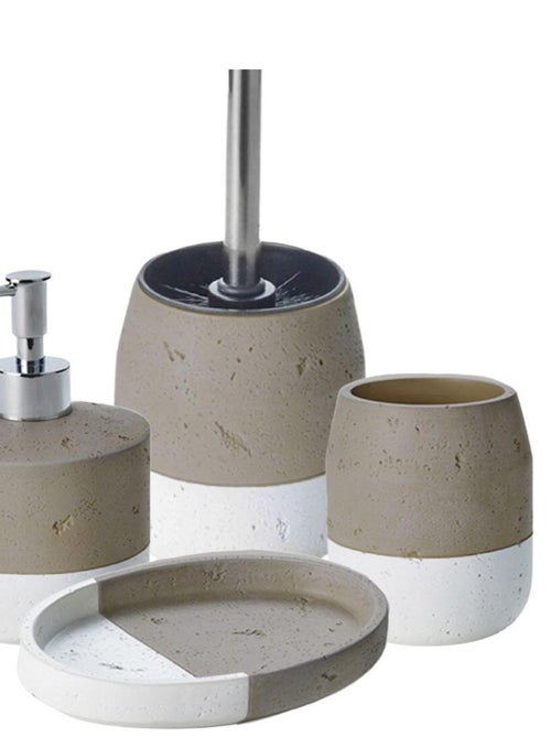 Guy Levasseur - Set salle de bain bicolore 4 pièces en céramique taupe - Kiabi
